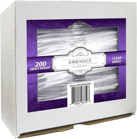 Heavy Weight Plastic Knives 100/box, Clear in Saudi Arabia