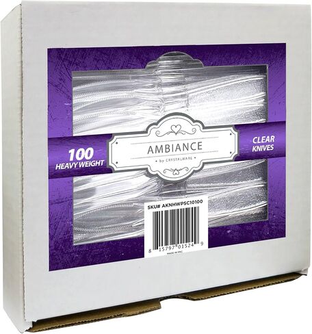 Heavy Weight Plastic Knives 100/box, Clear in Saudi Arabia