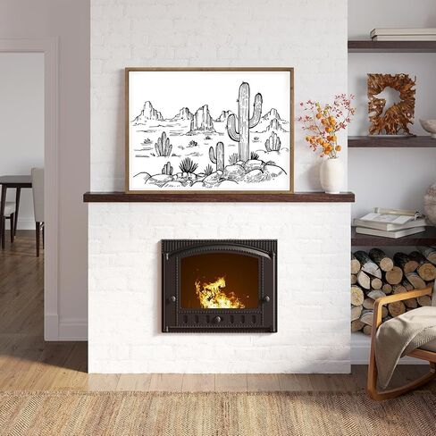 flangairy Western Wall Decor, Cactus Wall Art, 31.5 × 23.6 Inches Wooden Southwestern Desert Living Room Southwest Home Wood Black White Decorations in Saudi Arabia