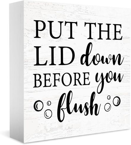 علامة حمام محمصة الخبز الحية، ديكور حمام مضحك، هدية لمحبي الفكاهة الداكنة علامة خشبية 5 × 5 بوصة، ضيف مزرعة نصف حمام ديكور فكاهة داكنة in Kuwait