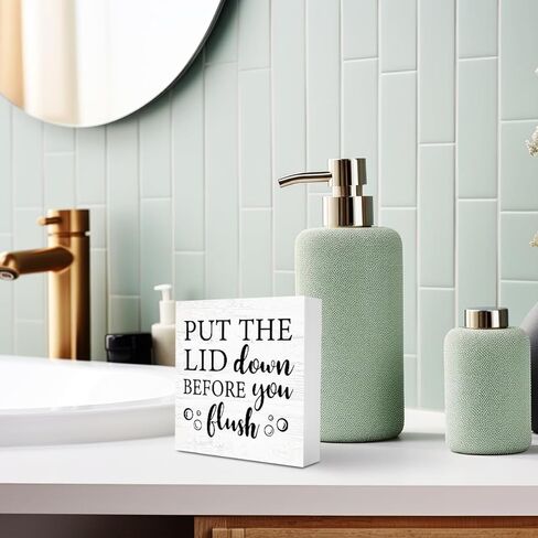 علامة حمام محمصة الخبز الحية، ديكور حمام مضحك، هدية لمحبي الفكاهة الداكنة علامة خشبية 5 × 5 بوصة، ضيف مزرعة نصف حمام ديكور فكاهة داكنة in Kuwait