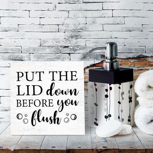 علامة حمام محمصة الخبز الحية، ديكور حمام مضحك، هدية لمحبي الفكاهة الداكنة علامة خشبية 5 × 5 بوصة، ضيف مزرعة نصف حمام ديكور فكاهة داكنة in Kuwait