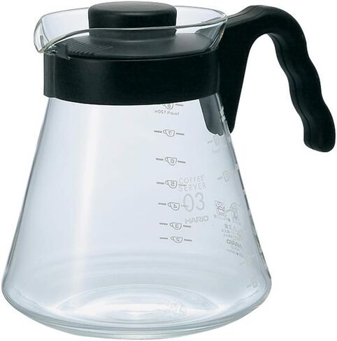 Hario V60 Glass Coffee Server, 1000ml, Black in Saudi Arabia