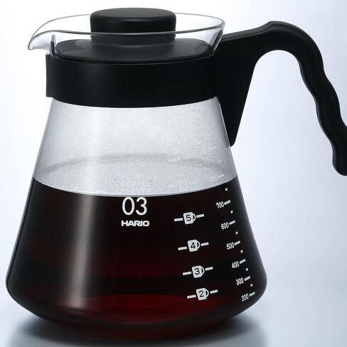 Hario V60 Glass Coffee Server, 1000ml, Black in Saudi Arabia