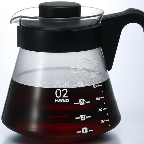Hario V60 Glass Coffee Server, 1000ml, Black in Saudi Arabia