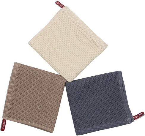 Mia'sDream Cotton Hand Face Head Towel Waffle Weave Kitchen Tea Towel Dish Towels, Soft and Absorbent Bath Guest Gym Towel Washcloths, 13inch x 28inch 3 Pack(Beige) in Saudi Arabia