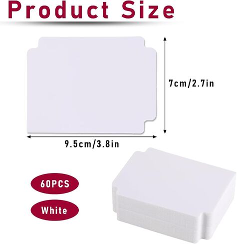 60 Pcs Trading Card Dividers White Card Dividers for Storage Boxes Card Separators Blank Card Box Cards for Sport Plastic Cards Separators Organizer 2.71 x 3.7 Inches Fit for MTG TCG Sports Card Games in Saudi Arabia