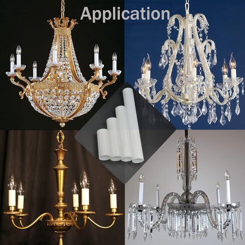 2 3 4 6 Inch White Plastic Candle Cover Sleeves,Chandelier Socket Sleeves,Candelabra Base E12 Socket Covers Set of 12 (4-Inch / 12-Pack) in Saudi Arabia