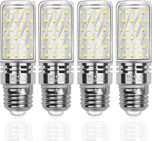 E26 LED Corn Bulbs 15W,6000K Daylight White,1500LM,Edison Screw Bulbs,120W Incandescent Bulbs Equivalent,Pack of 4 in Saudi Arabia