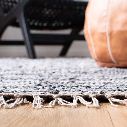 SAFAVIEH Rag Rug Collection Accent Rug - 2' x 3', Grey, Handmade Boho Stripe Cotton, Ideal for High Traffic Areas in Entryway, Living Room, Bedroom (RAR128A) in Saudi Arabia