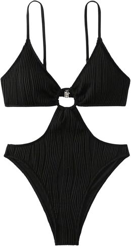 بدلة سباحة نسائية من قطعة واحدة بحلقة متصلة من SHENHE، بدلة استحمام مثيرة بحزام بدون ظهر in Kuwait