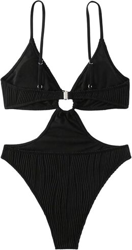 بدلة سباحة نسائية من قطعة واحدة بحلقة متصلة من SHENHE، بدلة استحمام مثيرة بحزام بدون ظهر in Kuwait