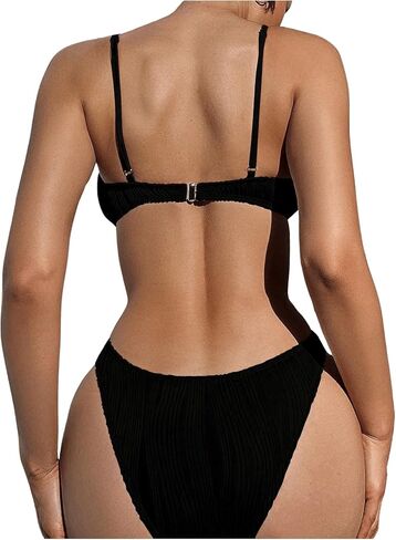 بدلة سباحة نسائية من قطعة واحدة بحلقة متصلة من SHENHE، بدلة استحمام مثيرة بحزام بدون ظهر in Kuwait