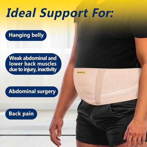 URIEL Abdominal Belt for Hanging Belly - Abdominal Binder for Post-surgery, Men, Women, Belly Binder, Belly Support, Band Waist, Binder After Tummy Tuck Surgery, Obese Belly Support, Abdominal Wrap XL in Saudi Arabia