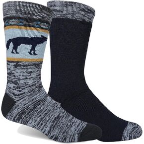 Columbia Men's Midweight Thermal Howler Socks 2 Pair, Navy, Men's Shoe 6-12