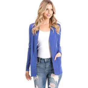 Urban Look Womens Basic Long Sleeve Open Front Comfy Sweater Cardigan