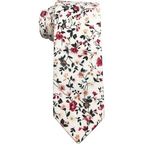 veegood Men's Skinny Tie Floral Print Cotton Necktie, Great for Weddings, Groom, Groomsmen, Missions, Dances,Party