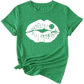 St. Patrick's Day T-Shirts Lucky Irish Shamrocks Graphic Tees for Women