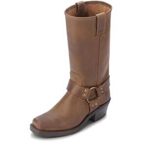 Frye Harness 12R Boots for Women Crafted with Italian Leather with Goodyear Welt Construction, Durable Rubber Outsole, and Nickel & Brass Hardware – 11 ½" Shaft Height