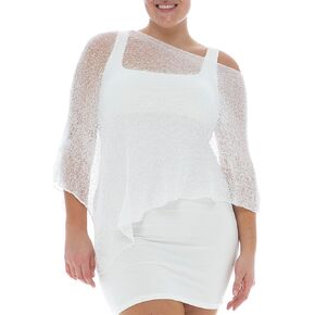 سترة بوليرو شفافة للسيدات مقاس كبير من Back From Bali - بلوفر محبوك خفيف الوزن مقاس 2X 3X 4X in Kuwait