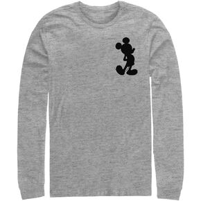 Disney Classic Mickey Silhouette Men's Tops Long Sleeve Tee Shirt