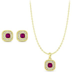 Vetieeimo مربع زركون وصيفة الشرف قلادة أقراط مجموعة مجوهرات للنساء الزفاف هدية عيد ميلاد اليومية in Kuwait