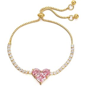 مجموعة مجوهرات على شكل قلب وردي، مجموعة أقراط على شكل قلب من الزركونيا المتلألئة، مجموعة أساور على شكل قلب جرلي، أقراط متدلية على شكل حب جرلي للنساء والفتيات في سن المراهقة in Kuwait