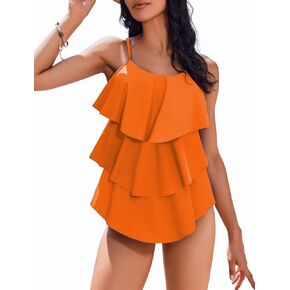 Avidlove Women Tankini Set V-Neck Ruffle Layered Two Piece Swimsuits Adjustable Strap Flounce Bathing Suits Swimwear