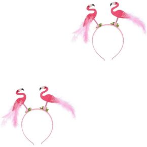 Flamingo Hair Accessories Luau Party Headbands 2pcs Flamingo Headband Plastic Accessories Tropical Headbands Flamingo Hair Band