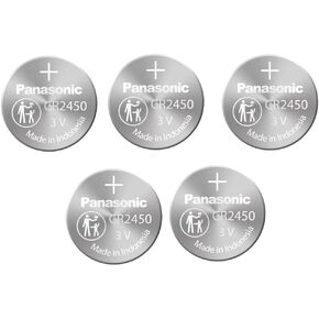 Panasonic Pack of 5 Cell Power CR2450 Lithium Button Cell Battery 3 V