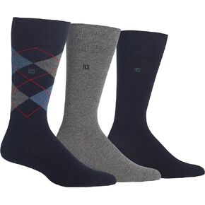 Chaps Men's Soft Argyle Dress Crew Socks-3 Pair Pack-Reinforced Heel and Toe