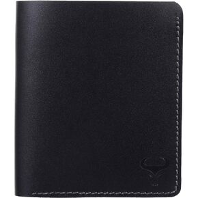 Men's Genuine Leather Bifold Wallet - Vintage Slim Vertical Design - Top Grain Leather Purse - RFID Blocking
