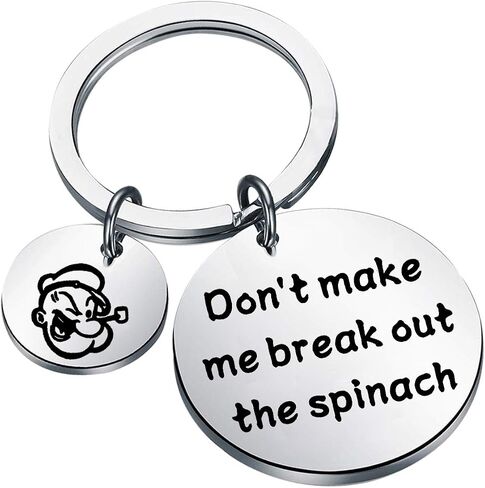 TGBJE Don't Make Me Break Out The Spinach Keychain The Sailor Gift Moving Muscle Man Gift Sailor Gift in Saudi Arabia