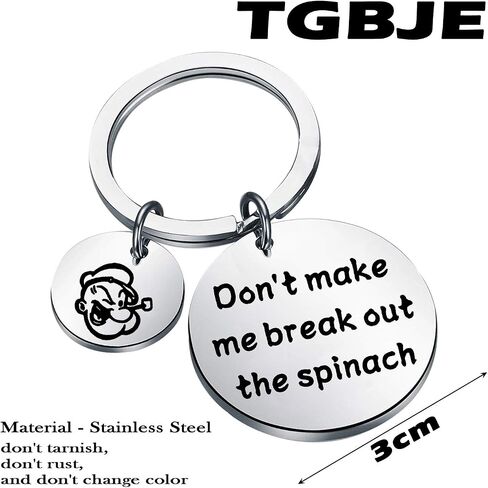 TGBJE Don't Make Me Break Out The Spinach Keychain The Sailor Gift Moving Muscle Man Gift Sailor Gift in Saudi Arabia