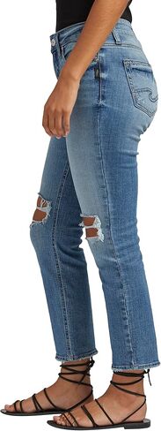 Silver Jeans Co. Women's Suki Mid Rise Curvy Fit Straight Crop Jeans in Saudi Arabia