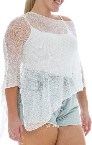 سترة بوليرو شفافة للسيدات مقاس كبير من Back From Bali - بلوفر محبوك خفيف الوزن مقاس 2X 3X 4X in Kuwait