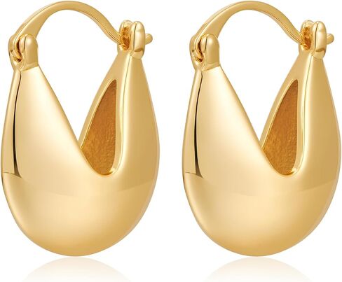 Gold Huggie Hoop Earrings for Women Everyday Fashion Jewelry in Saudi Arabia