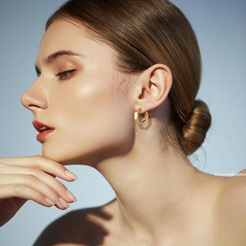 Gold Huggie Hoop Earrings for Women Everyday Fashion Jewelry in Saudi Arabia