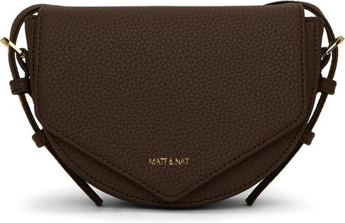 مات اند نات شنطة يد طويلة تمر بالجسم مصنوعة من قماش التويل النباتي، بني فاتح - حقائب وحقائب مصممة، لم يتم اختبارها على الحيوانات، معاد تدويرها in Kuwait