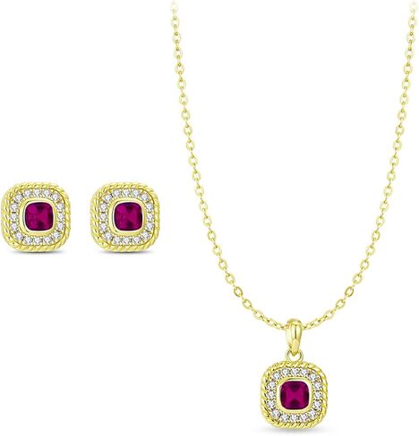 Vetieeimo مربع زركون وصيفة الشرف قلادة أقراط مجموعة مجوهرات للنساء الزفاف هدية عيد ميلاد اليومية in Kuwait