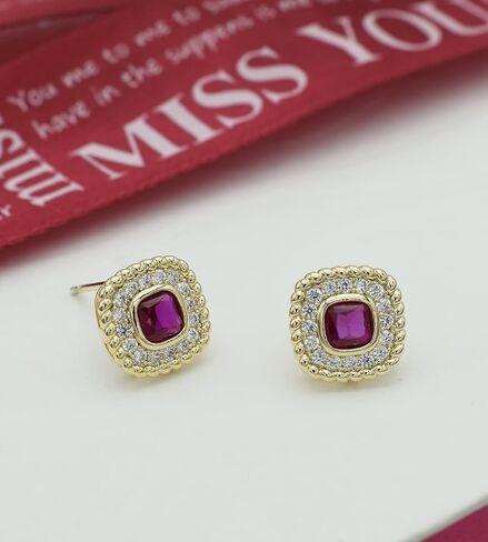 Vetieeimo مربع زركون وصيفة الشرف قلادة أقراط مجموعة مجوهرات للنساء الزفاف هدية عيد ميلاد اليومية in Kuwait