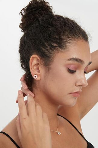 Vetieeimo مربع زركون وصيفة الشرف قلادة أقراط مجموعة مجوهرات للنساء الزفاف هدية عيد ميلاد اليومية in Kuwait