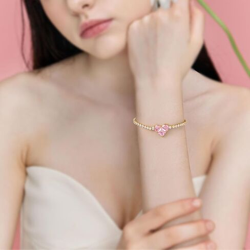 مجموعة مجوهرات على شكل قلب وردي، مجموعة أقراط على شكل قلب من الزركونيا المتلألئة، مجموعة أساور على شكل قلب جرلي، أقراط متدلية على شكل حب جرلي للنساء والفتيات في سن المراهقة in Kuwait