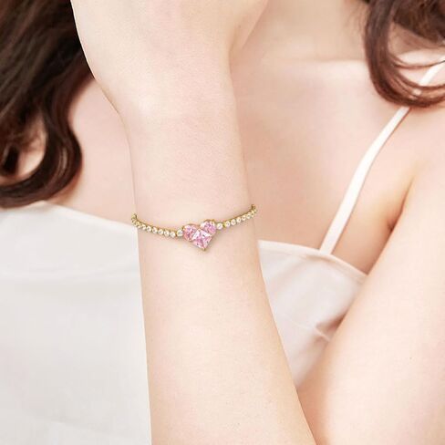 مجموعة مجوهرات على شكل قلب وردي، مجموعة أقراط على شكل قلب من الزركونيا المتلألئة، مجموعة أساور على شكل قلب جرلي، أقراط متدلية على شكل حب جرلي للنساء والفتيات في سن المراهقة in Kuwait