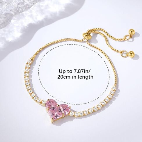 مجموعة مجوهرات على شكل قلب وردي، مجموعة أقراط على شكل قلب من الزركونيا المتلألئة، مجموعة أساور على شكل قلب جرلي، أقراط متدلية على شكل حب جرلي للنساء والفتيات في سن المراهقة in Kuwait