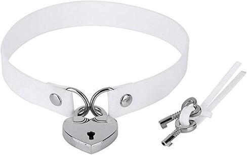 Dainty Punk Velvet Leather Choker with Silver Heart Lock Key Charms Choker Necklace Gothic Rock Adjustable Collar Simulated Leather PU Choker for Women Girl Cosplay Jewelry in Saudi Arabia