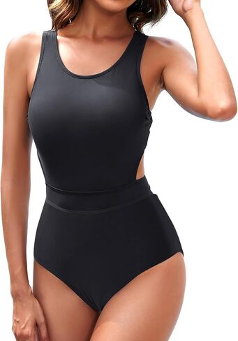 بدلة سباحة Tempt Me Women قطعة واحدة لباس سباحة بفتحات للتحكم في البطن للفتيات المراهقات مونوكيني بسحاب in Saudi Arabia