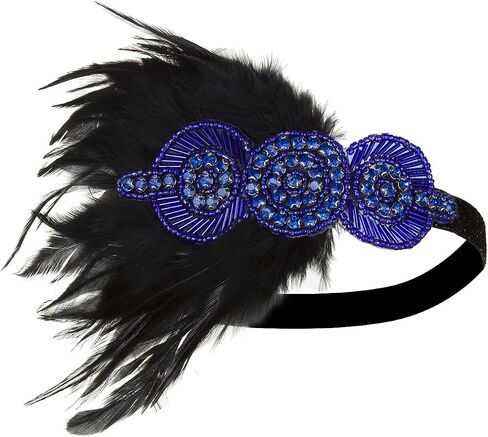 Vijiv Vintage Black Silver Headpiece Flapper Headband 1920s in Kuwait