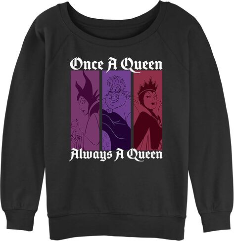 Disney Women's Villains Queen Color Junior's Raglan Pullover with Coverstitch in Saudi Arabia
