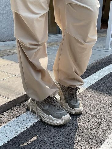 OYOANGLE Women's Drawstring Waist Loose Baggy Cargo Pants Streetwear Y2K Parachute Trousers in Saudi Arabia